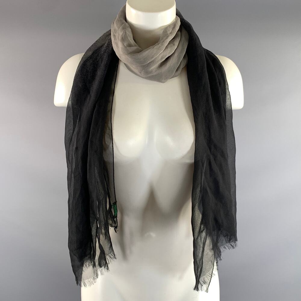 BOTTEGA VENETA Grey Black Ombre Scarf